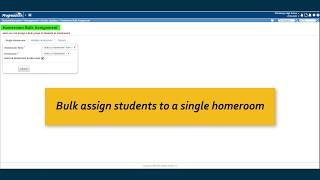 ProgressBook: StudentInformation Assigning Students to Homerooms