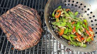 Charcoal-Grilled Steak Fajitas With Chipotle Salsa