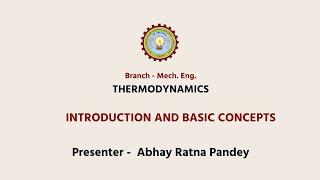 Thermodynamics Introduction and basic Concept - 1| AKTU Digital Education