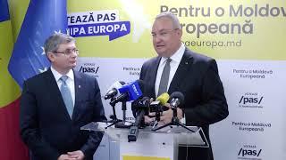 Briefing de presă susținut de președintele PAS, Igor Grosu, și președintele PNL, Nicolae Ciucă