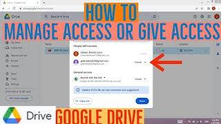 How to Give Access in Google Drive | How to Manage Access in Google Drive | Google Drive File access