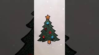 Satisfying ️ Christmas tree glitter art #art #trending #shortsart #ytshorts