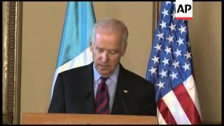 US Vice President Joe Biden met with Guatemalan President Otto Perez Molina, who asked the US to sta