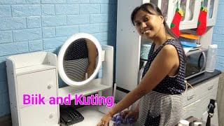 Biik assembles Kutings Christmas gift, new makeup desk(vanity) from Shopee!!