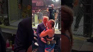 Donald Trump kisses UFC champion Kayla Harrison and she LOVES IT!  #mma