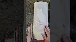 Carving another owl.