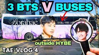 3 BTS V Buses appear outside HYBE?!!  BTS V Taehyung Birthday Project 2024