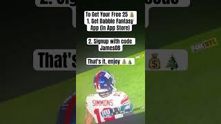 Step 1 get Dabble Fantasy, next use code James08 and that's it, you'll get 25 in free bets. #sports