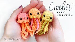 BEGINNER FRIENDLY - Crochet baby jellyfish *no sew* tutorial (step by step) LEFT-HANDED