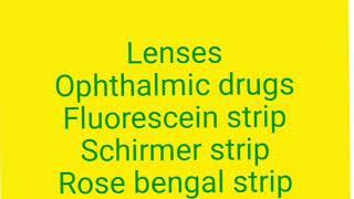 CONVEX LENS/CONCAVE LENS/ OPHTHALMIC DRUNGS/ STRIPS FOR MBBS( OPHTHALMOLOGY) VIVA