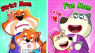 When Your Mother is A Teacher! | Series About Mommy Wolf Family | Cartoon for Kids