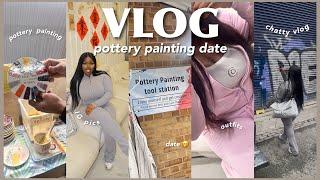  VLOG : POTTERY PAINTING DATE! TOKEN STUDIO, TAKING INSTA PICS, I GOT A BIT TIPSY  | Angeline Kors