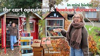 tbr cart opruimen en boeken achterlaten in mini biebs | bookmas dag 4