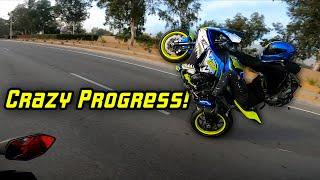 Learning to wheelie a Yamaha R1 (finally using back brake)