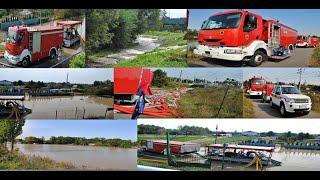 17.09.2024 Działania powodziowe w Zabrzegu Straż Pożarna w akcji, 3 zestawy pompowe podczas działań.