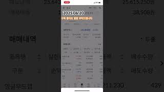 2025.06.20 (일일계좌인증) 월말 총수익 공개 #주식 #인증 #수익 #수익공개 1