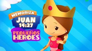 Juan 14:27 ️ - Biblia para Niños - Memoriza la Biblia con Pequeños Héroes para niños