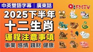 下半年注意事項︱2025乙巳年下半年 肖鼠牛虎兔龍蛇馬羊猴雞狗豬︱2025下半年犯太歲、人緣運、財運、事業運、姻緣運生肖詳講︱廣東話 中英雙語字幕