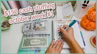 $150 cash envelope & sinking funds stuffing | october week #1 | 23 year old low income budget