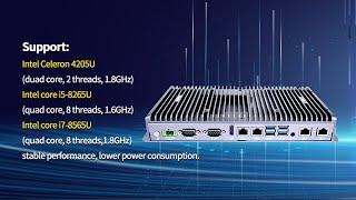 Powerful Fanless Industrial PC: 4x Intel LAN, i5, 9-36V Wide Voltage - New Design!