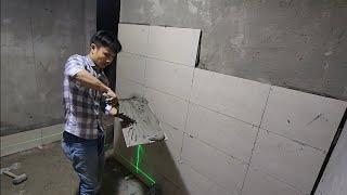 cách chỉnh chế ốp gạch tường bị lỗi nặng thành chuẩn #745 custom-made wall tile construction