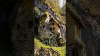 Rustic stone house on a romantic hillside