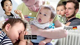 Neo smiles while sleeping🩵Brushing his first teethMorning alarm from 9-month-old baby VLOG