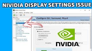 How To Fix NVIDIA Control Panel Missing Display Settings