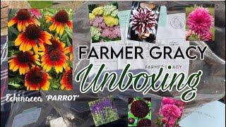 Dahlia, Echinecea and More Perennials Flowers! Farmer Gracy Unboxing // Tubers & Bare roots