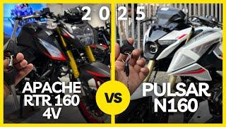 2025 TVS Apache RTR 160 4V Head-to-Head Comparison With Bajaj Pulsar N160