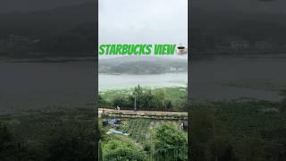 스타벅스 보통저수지 비오는날 뷰️ #starbucks#koreacafe#스벅#스타벅스#rainyday#korealandscape#reservior#저수지#cafeview#cafe