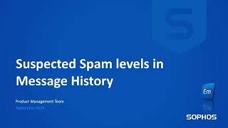 Suspected Spam levels in Message History - SOPHOS EMAIL PROTECTION