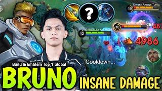 THANK YOU RRQ SKYLAR FOR BRUNO BEST 1 SHOT BUILD IN GOLD LANE FROM M6 - BUILD TOP 1 GLOBAL BRUNO