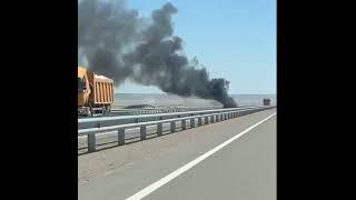 Audi загорелся и сгорел  на участке дороги Актау-Жетыбай