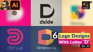 Minimal Logo Design Ideas with Letter "D" in Illustrator | Set 01 | Speed Art