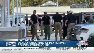 Man shot and killed by estranged wife outside the Pearl River County Courthouse, sources say