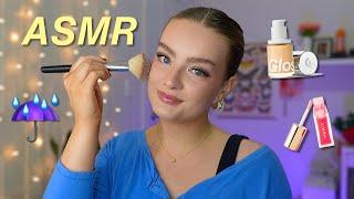 ASMR doing my makeup ️  with rain sounds & slow whispers