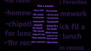 Pick a teacher! #taylorswift #oliviarodrigo ​@TaylorSwift@OliviaRodrigo