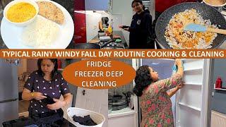 On A Wet Windy Day - Relaxed, Lazy, Productive Routine | Fridge Deep Cleaning & Tips