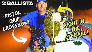 **SHOOTING FLOUNDER** at Night with a Pistol Grip CROSSBOW!