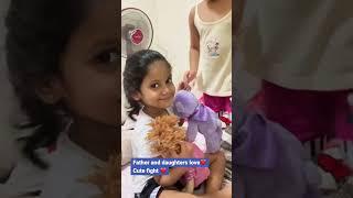 Father and daughters love️Cute fight ️ #daughters #kidsplay #cutebaby #singapore #family #love