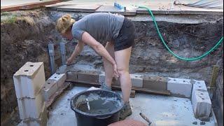 How to build walls for a swimming pool - DIY with Nicole