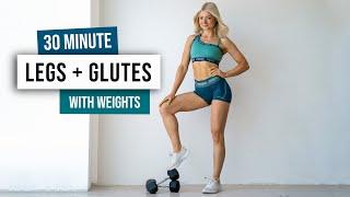 30 MIN LEAN LEGS + ROUND BOOTY with Weights - Lower Body Workout with Dumbbells