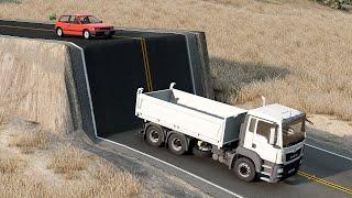 Cars and Trucks vs Incomplete Roads|BeamNG X