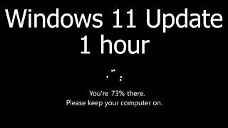 Windows 11 Update Screen 1 hour REAL COUNT in 4K UHD !