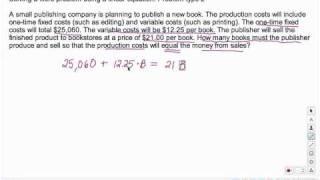 Solving a word problem using a linear equation:  Problem type 2