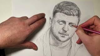 Ukrainian President Volodymyr Zelenskyy / Drawing