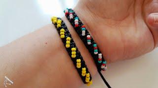 Very Cute!!Very easy bracelet idea with thread and beads|Easy training