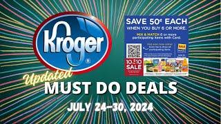 *2 FREEBIES* Kroger UPDATED Must Do Deals for 7/24-7/30 | Free Pizza & Coffee + MORE