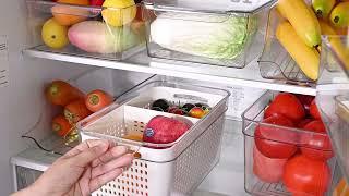 Refrigerator Organizer Food Storage Box with Drain Basket & Lid 2 Pack - STORA™